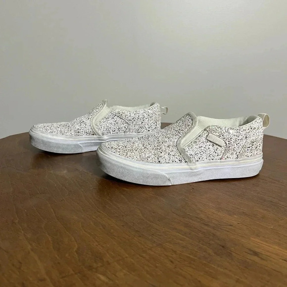 Kids White/Multicolored Sparkly Vans Size 13 - Picture 7 of 7